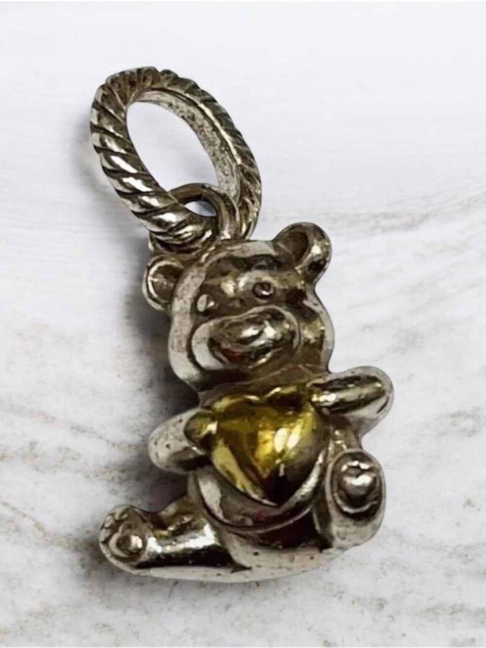 Brighton Teddy Bear Heart Charm Bead New